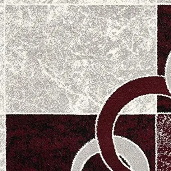 Red Abstract Dhurrie Area Rug Photo 4