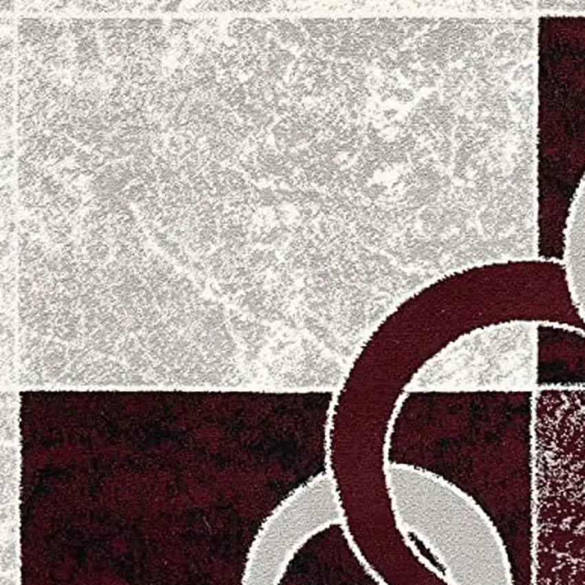 Red Abstract Dhurrie Area Rug Photo 4