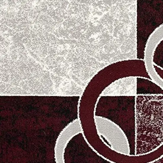 Red Abstract Dhurrie Area Rug Photo 8