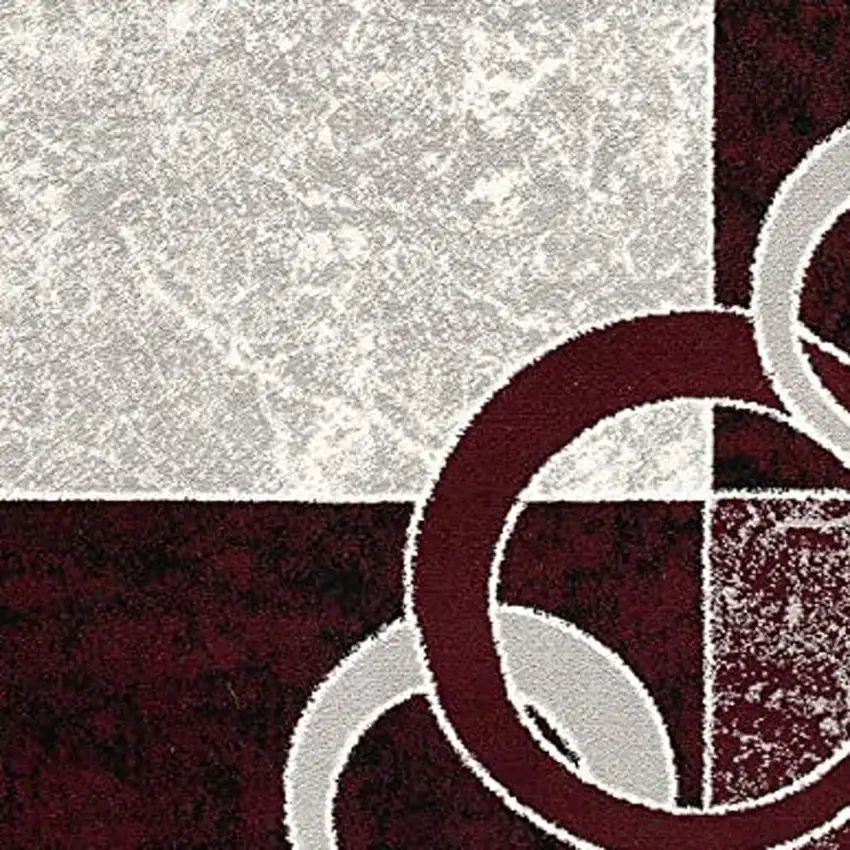 Red Abstract Dhurrie Area Rug Photo 8