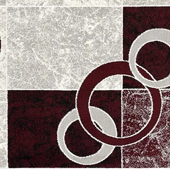 Red Abstract Dhurrie Area Rug Photo 9