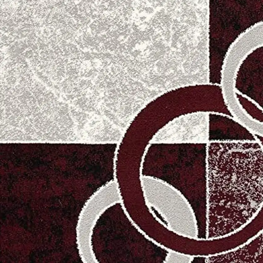 Red Abstract Dhurrie Area Rug Photo 9