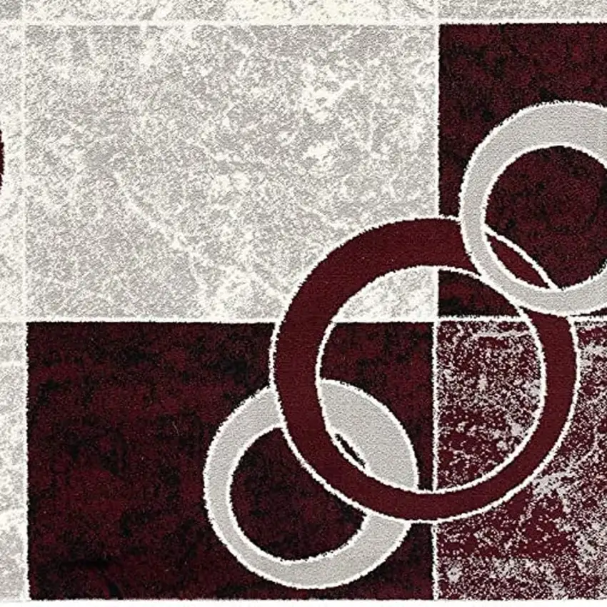 Red Abstract Dhurrie Area Rug Photo 5