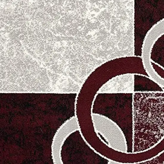 Red Abstract Dhurrie Area Rug Photo 6