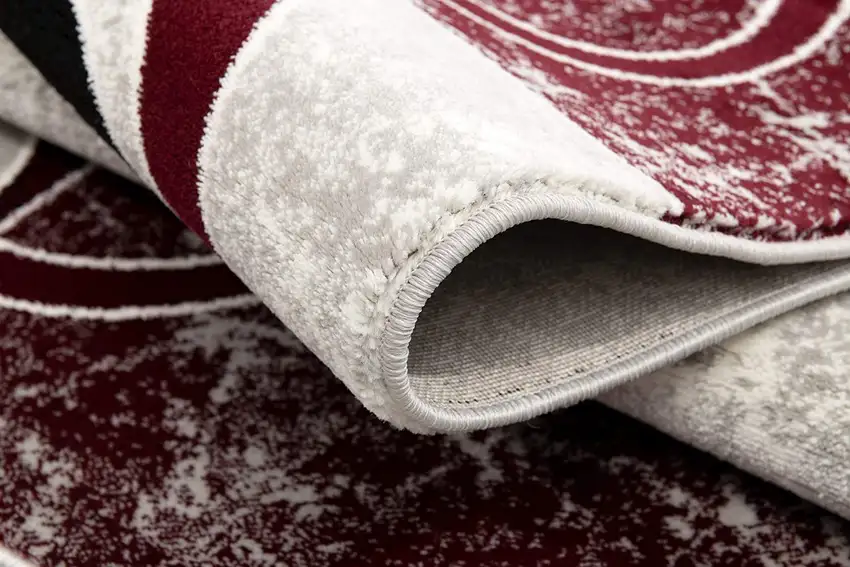 15' Red And White Abstract Runner Rug Photo 5