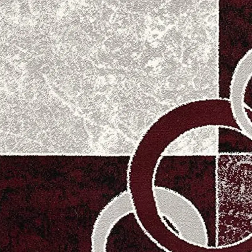 20' Red And White Abstract Runner Rug Photo 3