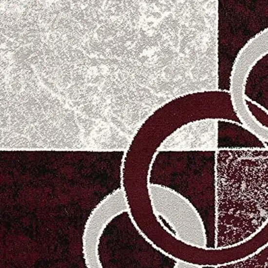 20' Red And White Abstract Runner Rug Photo 3