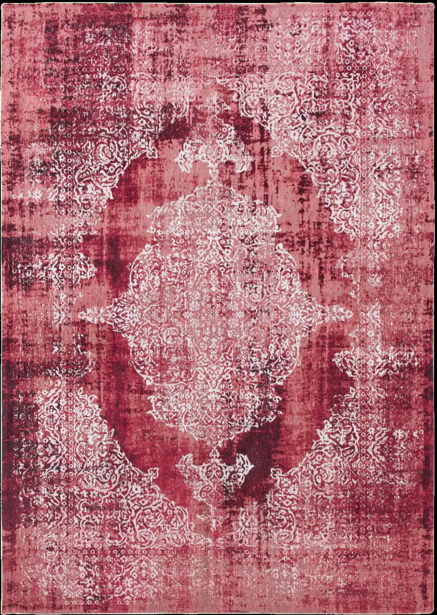 Red and White Oriental Non Skid Area Rug Photo 2