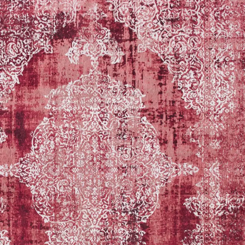 Red and White Oriental Non Skid Area Rug Photo 6