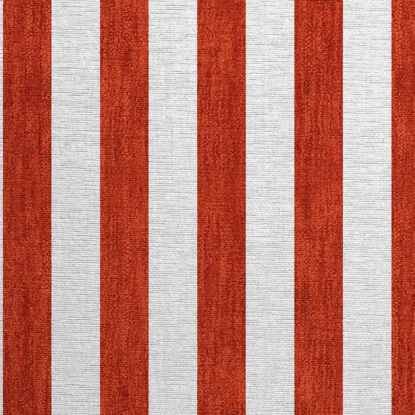 Red and White Striped Washable Non Skid Indoor Outdoor Area Rug Photo 6