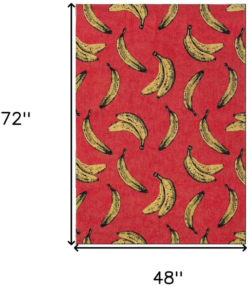 Red and Yellow Abstract Non Skid Area Rug Photo 3