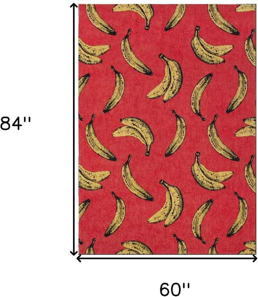 Red and Yellow Abstract Non Skid Area Rug Photo 3