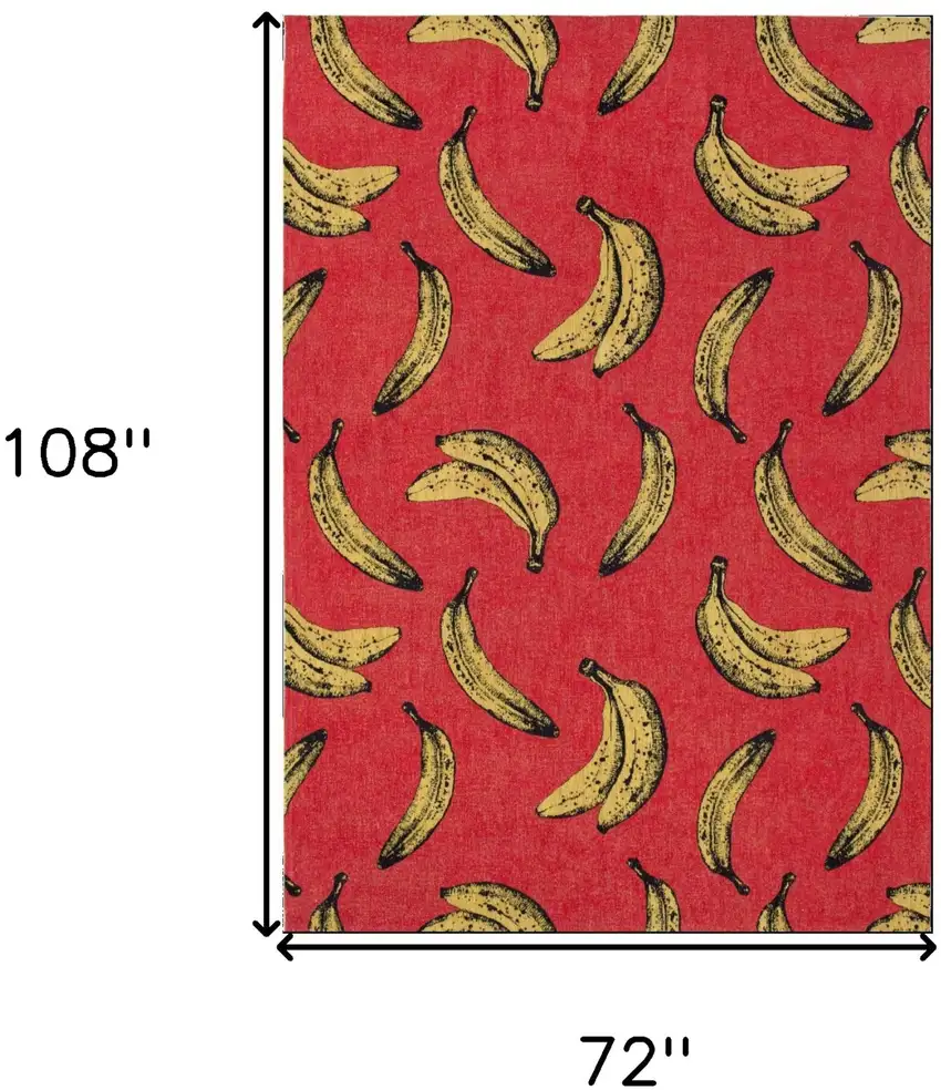 Red and Yellow Abstract Non Skid Area Rug Photo 3