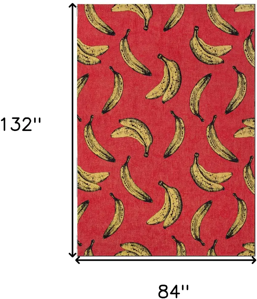 Red and Yellow Abstract Non Skid Area Rug Photo 3