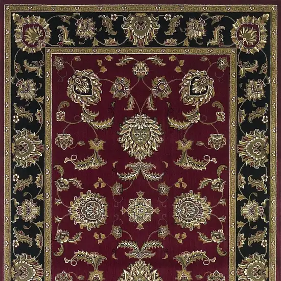 Red Black And Gold Floral Medallion Area Rug Photo 9