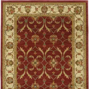 Photo of Red or  Ivory  Polypropylene Rug