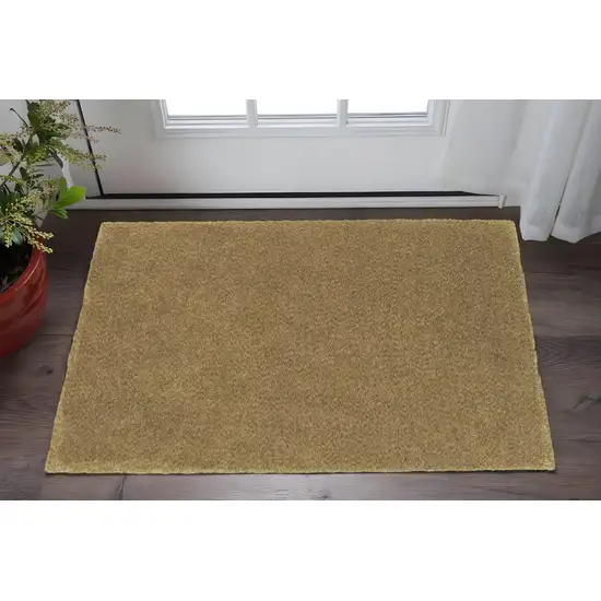 Rich Gold Shag Tufted Handmade Stain Resistant Area Rug Photo 1