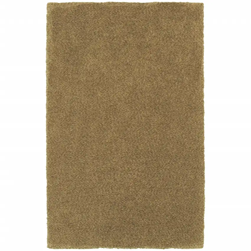 Rich Gold Shag Tufted Handmade Stain Resistant Area Rug Photo 1