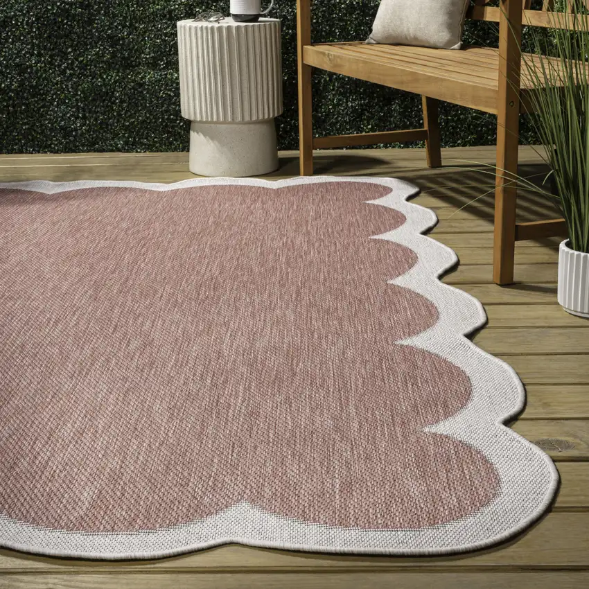 Rose And Cream Indoor Outdoor Area Rug Photo 7