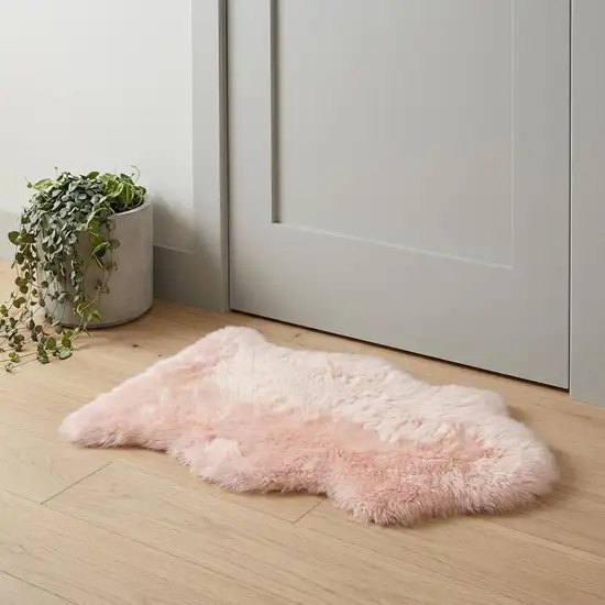 Rose New Zealand Natural Shearling Sheepskin Rug Photo 1