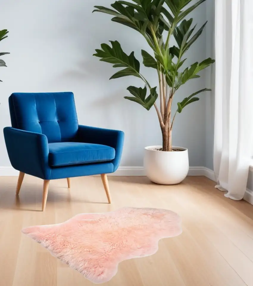 Rose New Zealand Natural Shearling Sheepskin Rug Photo 1