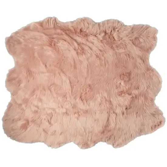 Pink Faux Sheepskin Shag Washable Area Rug Photo 2