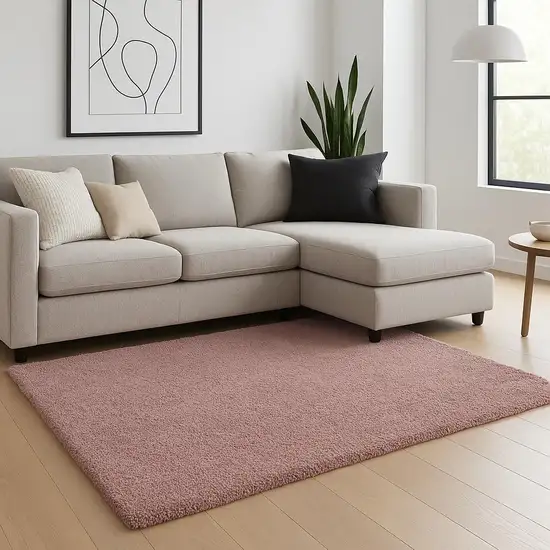 Pink Shag Hand Woven Area Rug Photo 1