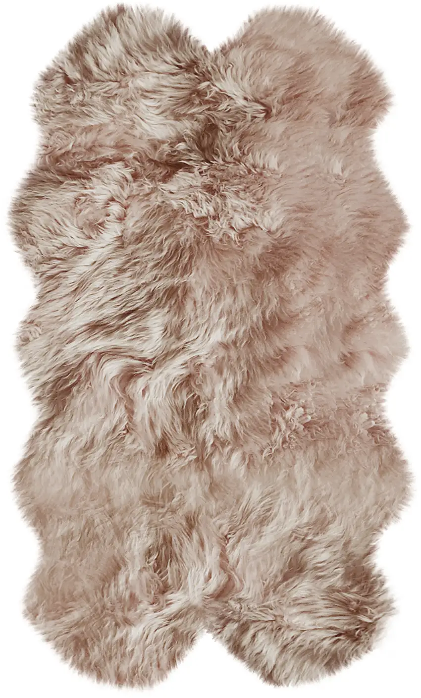 Rose Pink Natural Sheepskin Area Rug Photo 1