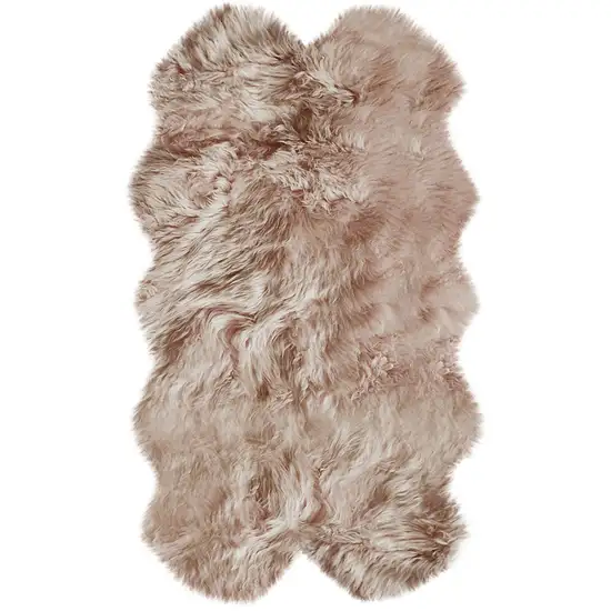 Pink Genuine Sheepskin Shag Area Rug Photo 1