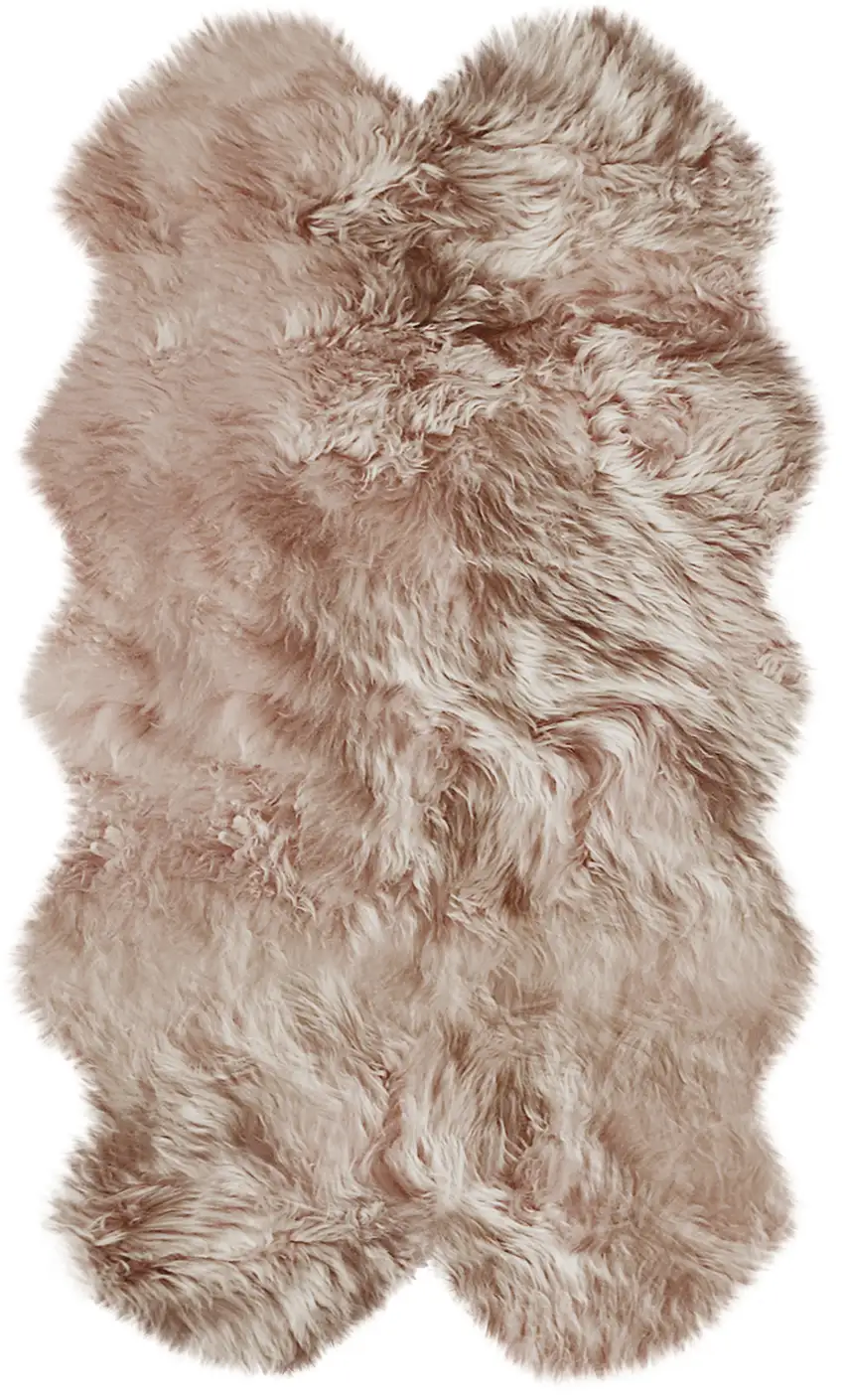 Rose Pink Natural Sheepskin Area Rug Photo 5