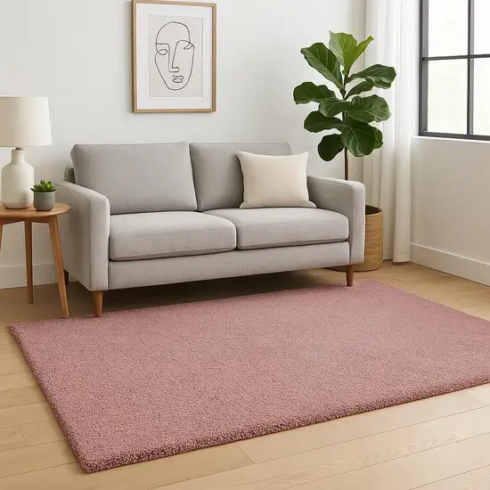 Pink Shag Hand Woven Area Rug Photo 1