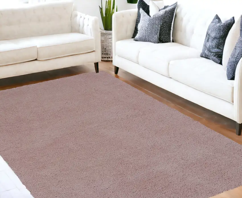 Rose Pink Plain Indoor Area Rug Photo 1
