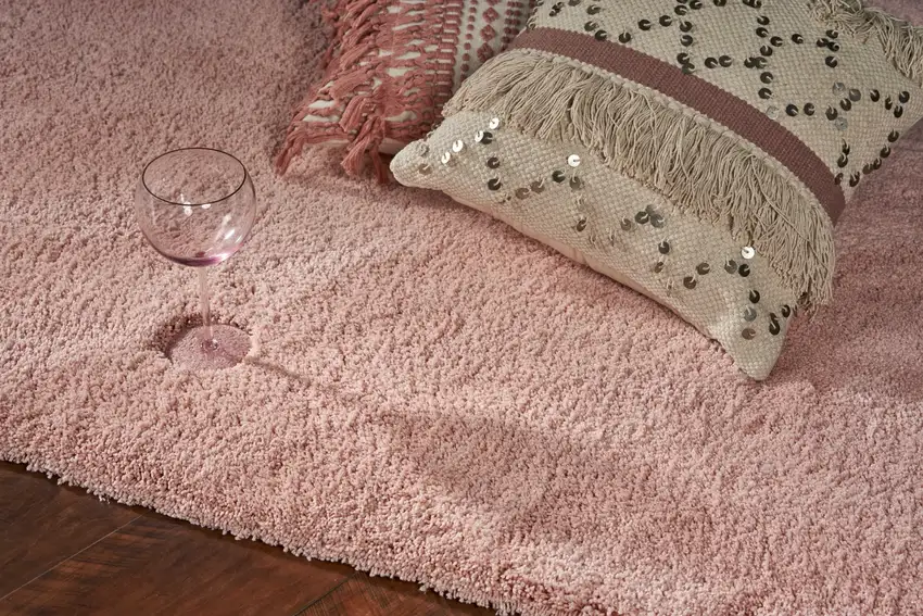 Rose Pink Plain Indoor Area Rug Photo 4