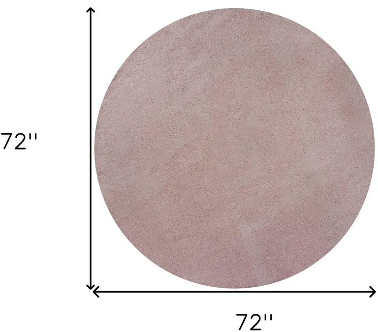 Rose Pink Round Indoor Shag Rug Photo 5