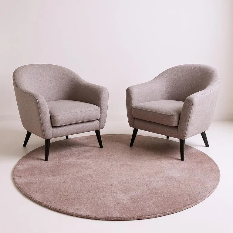 Rose Pink Round Indoor Shag Rug Photo 4