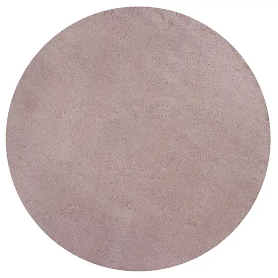 6' Pink Shag Hand Woven Round Rug Photo 4