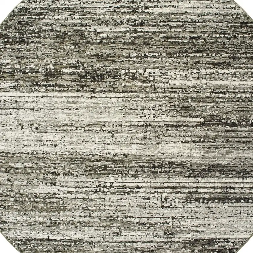 Round Ash and Slate Abstract Area Rug Photo 7