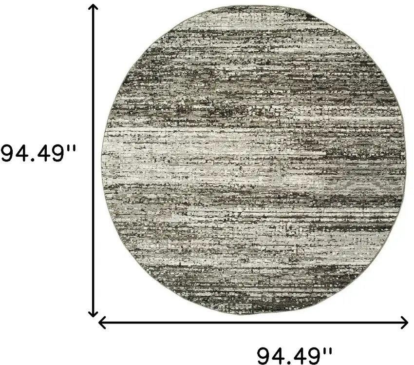 Round Ash and Slate Abstract Area Rug Photo 9