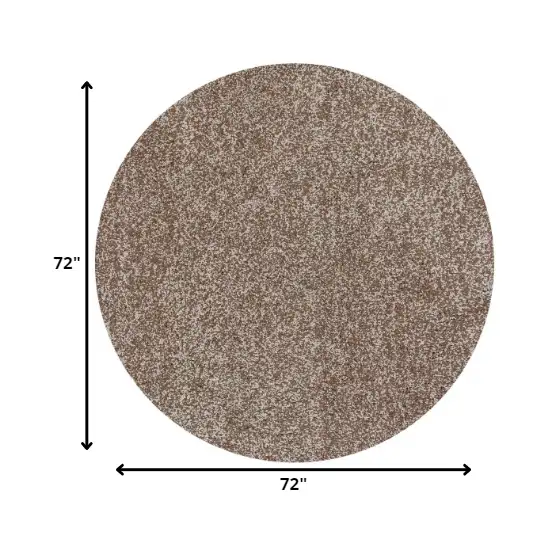 Round Beige Heather Plain Indoor Area Rug Photo 2