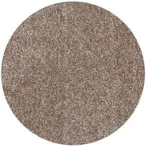 Photo of Round Beige Heather Plain Indoor Area Rug
