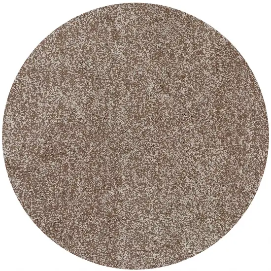 Round Beige Heather Plain Indoor Area Rug Photo 3
