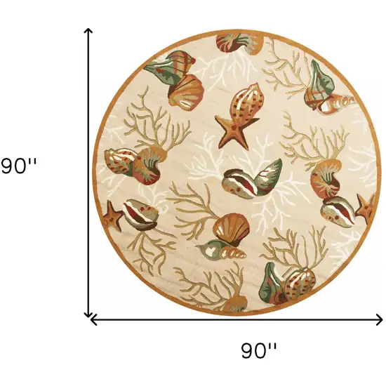 Beige Shells And Corals Indoor Area Rug Photo 3