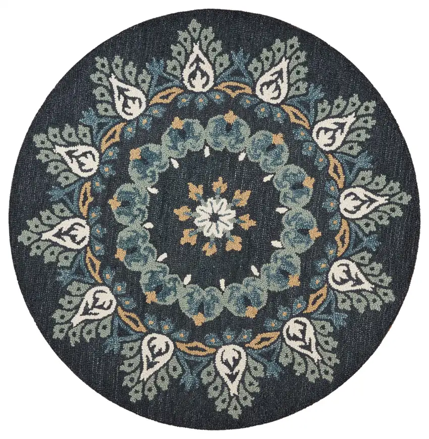 Black Floral Paradise Area Rug Photo 6