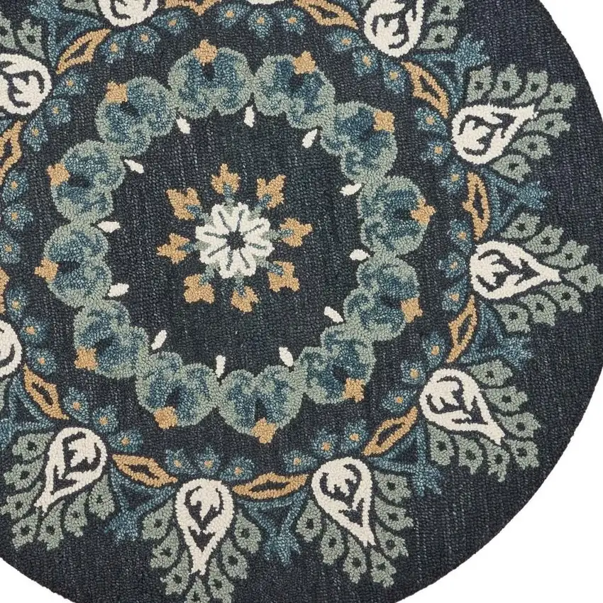 Black Floral Paradise Area Rug Photo 5