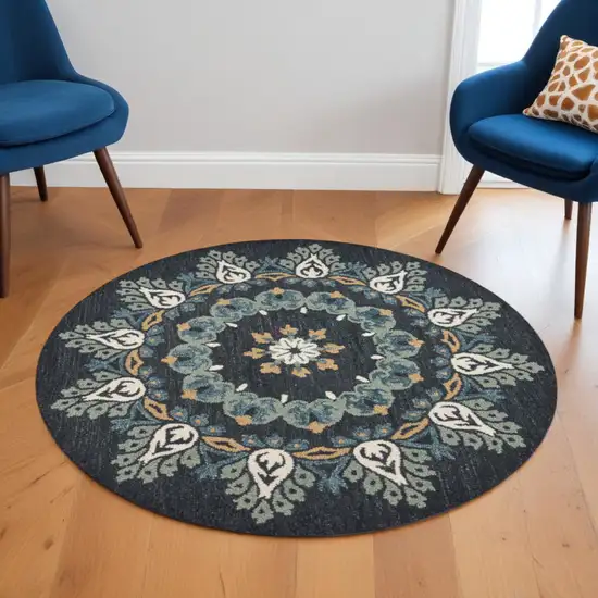 Black Floral Paradise Area Rug Photo 1