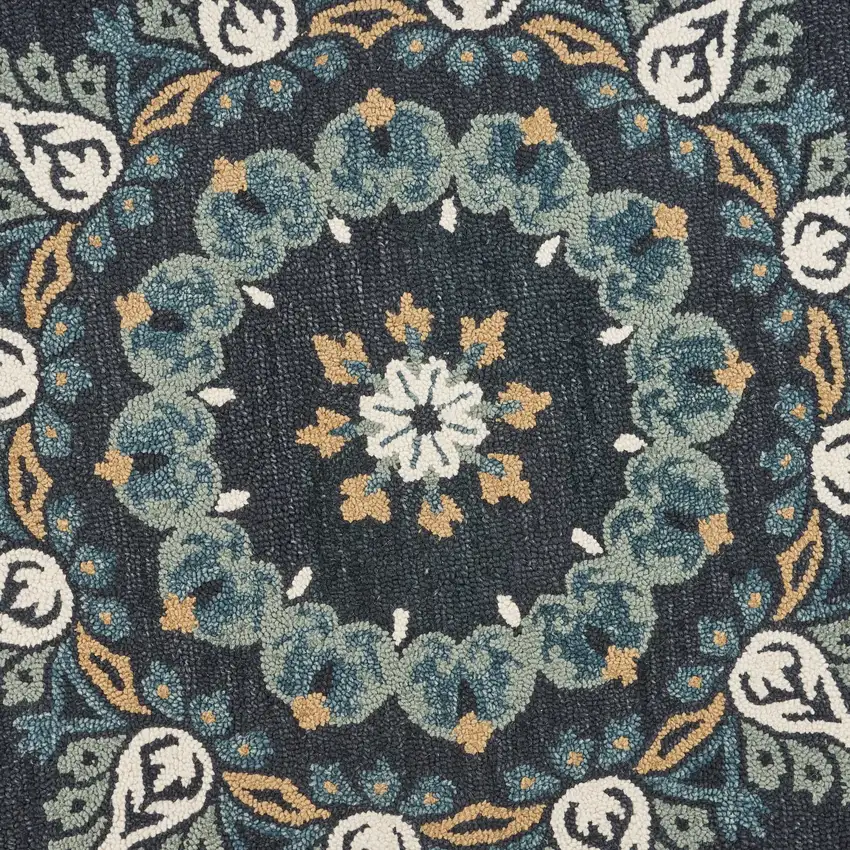 Black Floral Paradise Area Rug Photo 4