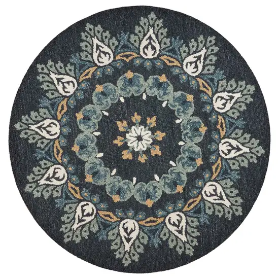 Black Floral Paradise Area Rug Photo 2