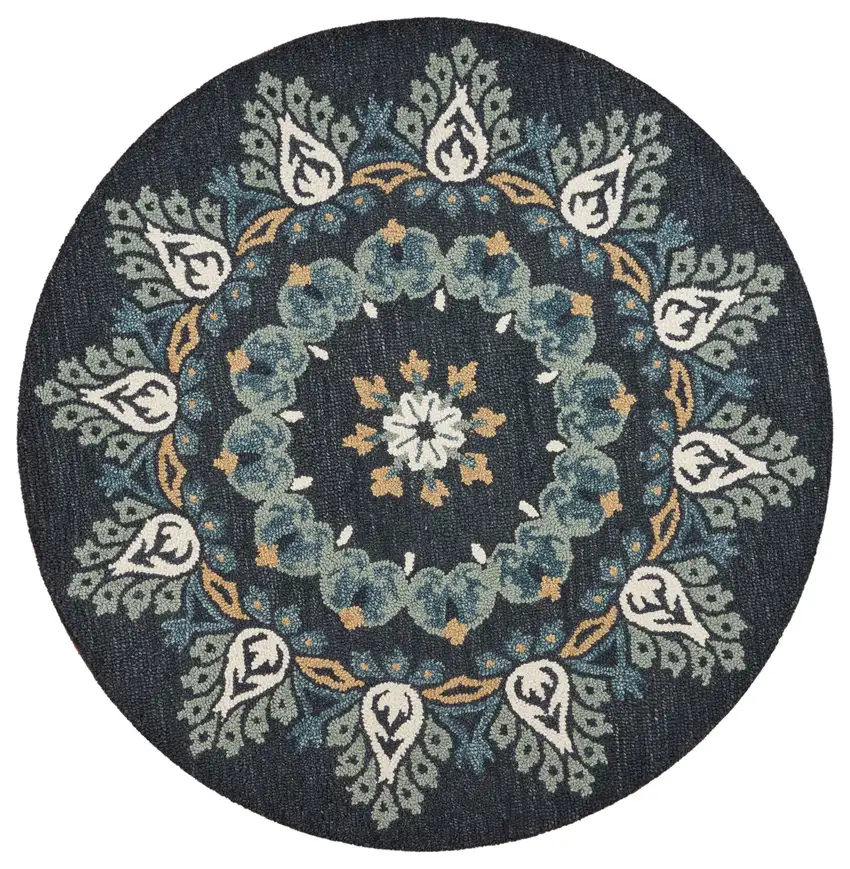 Black Floral Paradise Area Rug Photo 2