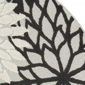 Photo of Round Black Gray White Indoor Outdoor Area Rug