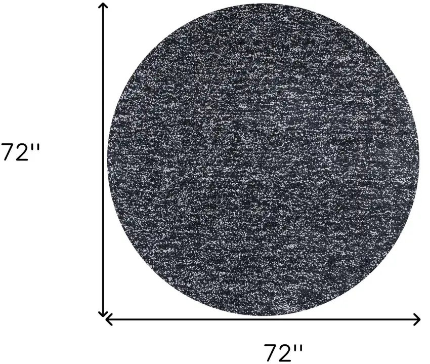Black Heather Plain Indoor Area Rug Photo 4